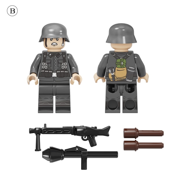 Tyskland Militära byggstenar Army Soldater Leksaker B