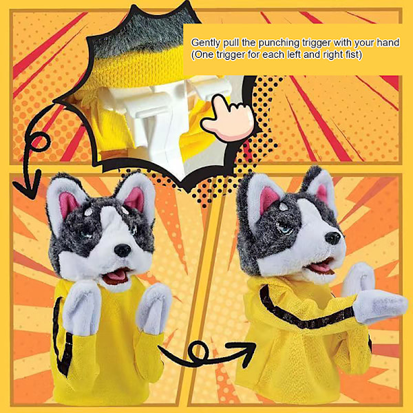 Plysch interaktiva leksaker Husky boxning kamp med röster Toy A1