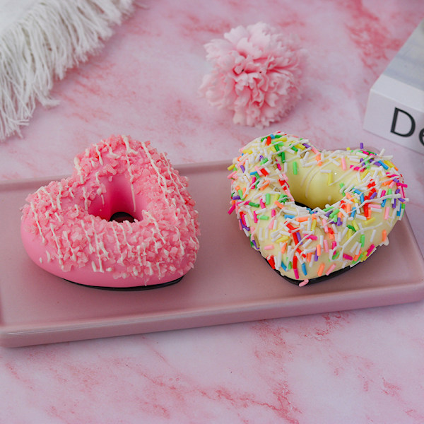 6 st/Set 3D Hjärta Donuts Kylskåpsmagneter Kit Simulering 6pcs