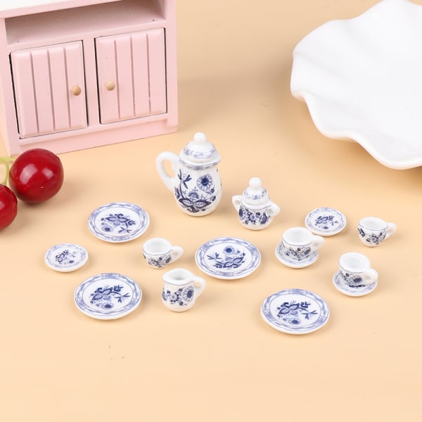Mini keramiskt set dockhustillbehör gör-det-självleksaker