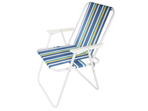 Sammenfoldelig campingstol med armlæn metalramme 75x51 cm