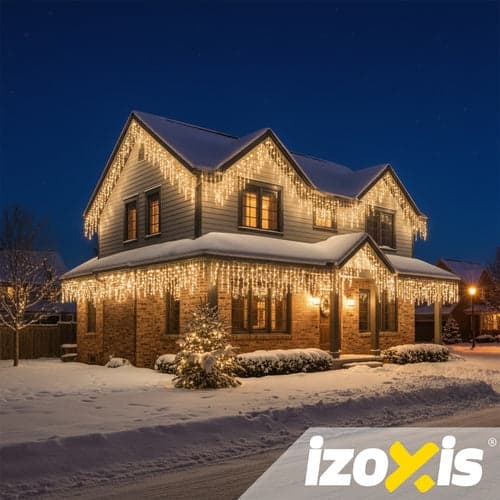 Istappsljusslinga 500 LED varmvitt 22,5 m IP44 8 ljuslägen