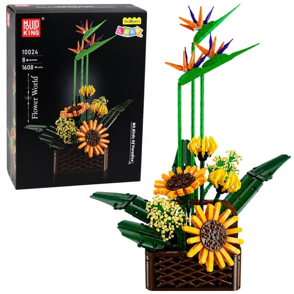 Byggesæt blomsterarrangement i potte 1608 dele ABS-plast