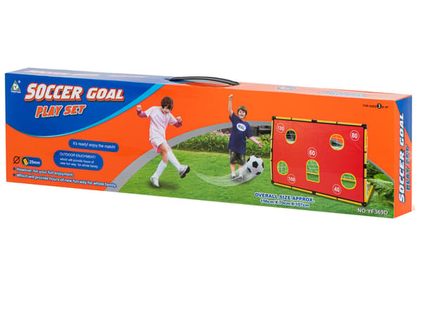 Fodboldmål 156x70x107 cm med pointmåtte, bold og pumpe