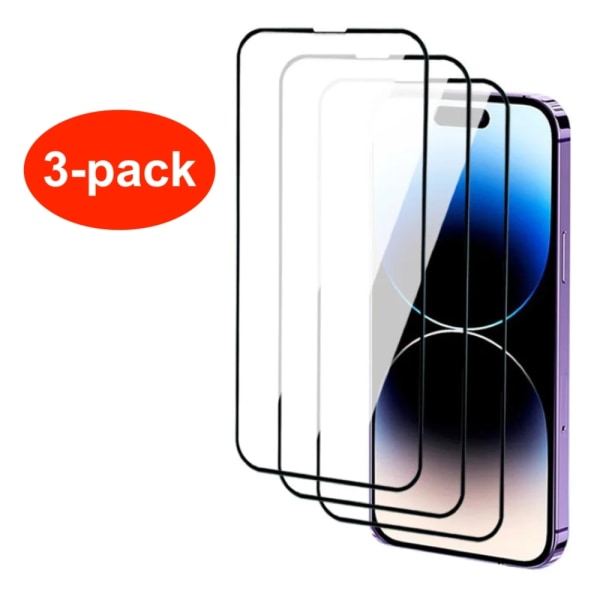 3-pack Skärmskydd i Härdat Glas för iPhone 13/13 Pro/14 Transparent