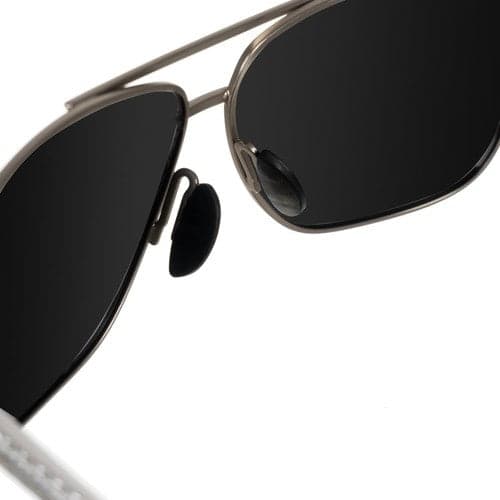 Polariserede solbriller UV400 kat 3 unisex sort/sølv med etui