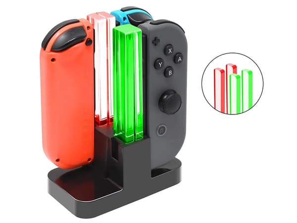 Latausasema Nintendo Switch Joy-Conille, lataa 4 ohjainta samanaikaisesti, USB-C