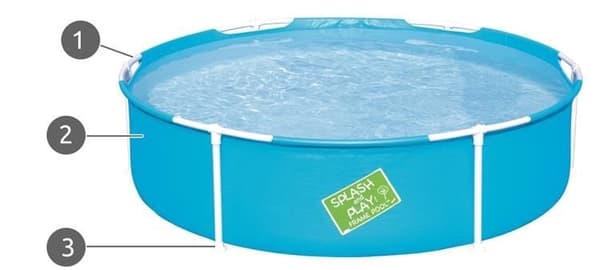 Rampool 152x38 cm PVC 580 L med reparationslap