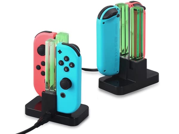 Latausasema Nintendo Switch Joy-Conille, lataa 4 ohjainta samanaikaisesti, USB-C