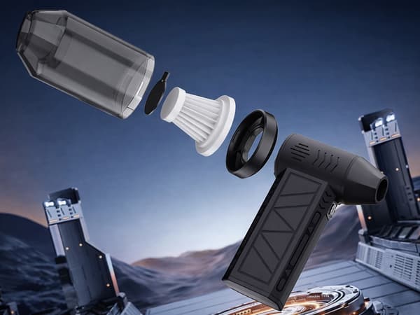 Elektrisk blåsmaskin/dammsugare 2-i-1 5000 mAh USB-C med munstycken