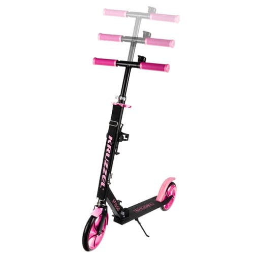 Sammenklappelig scooter til børn 200 mm hjul justerbart styr 87–98 cm sort/rosa