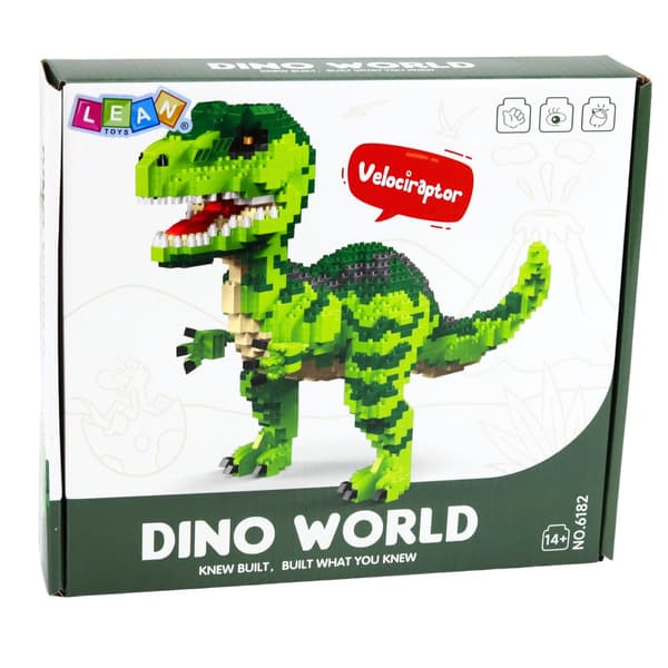 3D byggeklodser Velociraptor dinosaur 1457 dele 24x11,5x20 cm