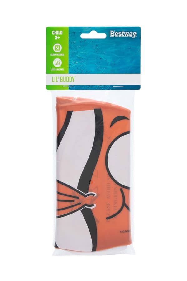 Simmössa barn silikon universell storlek orange fiskdesign