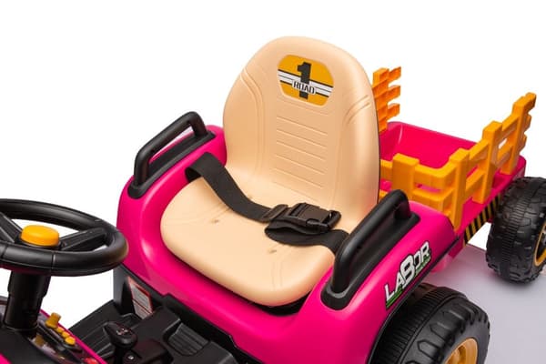 Batteridrevet legetraktor til børn rosa BBH-030