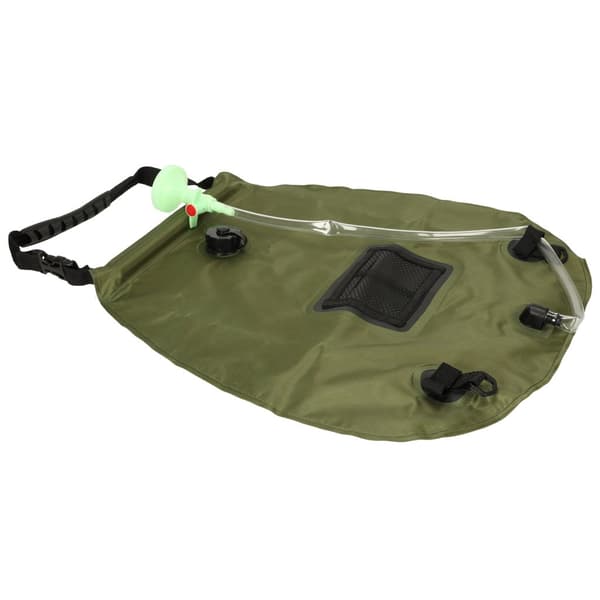 Solardusch 20 L campingdusch grøn med termometer og slange 65 cm