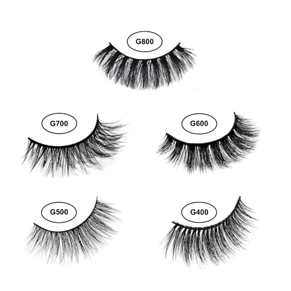5-par 3D Faux Mink Lösögonfransar - G300