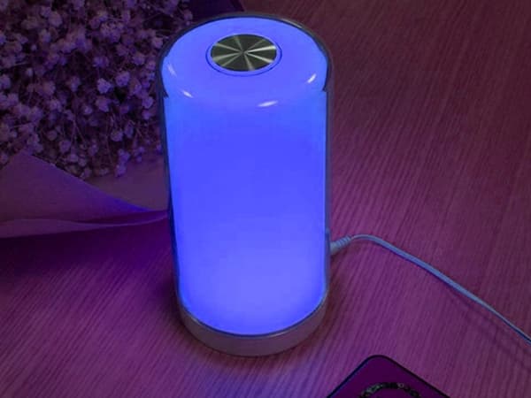 LED-natlampe med touch 3 lysstyrker 4 farver USB-C hvid 14,5 cm