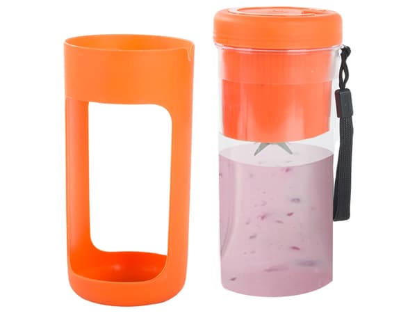 Bærbar USB-blender 450 ml 20 W orange med knive i rustfrit stål