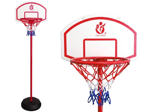 Basketställning barn med boll och pump, justerbar höjd 100-210 cm