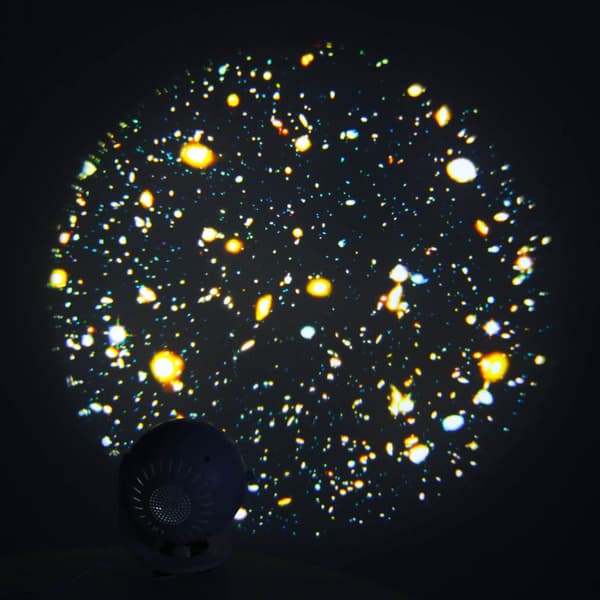 Stjernehimmel projektor LED med 12 rumskiver, USB, timer, rotation