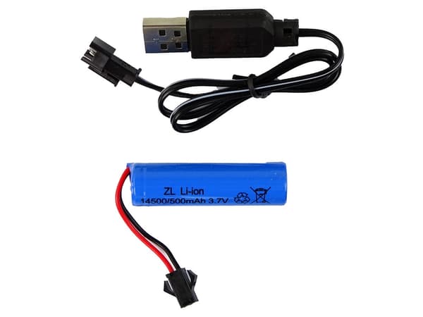 R/C mejetærsker legetøj med LED-lys, batteri & ladekabel