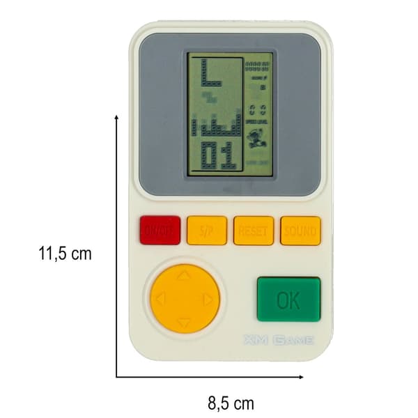 Elektronisk retro arkadkonsol blockspel i fickformat vit 6+ CE