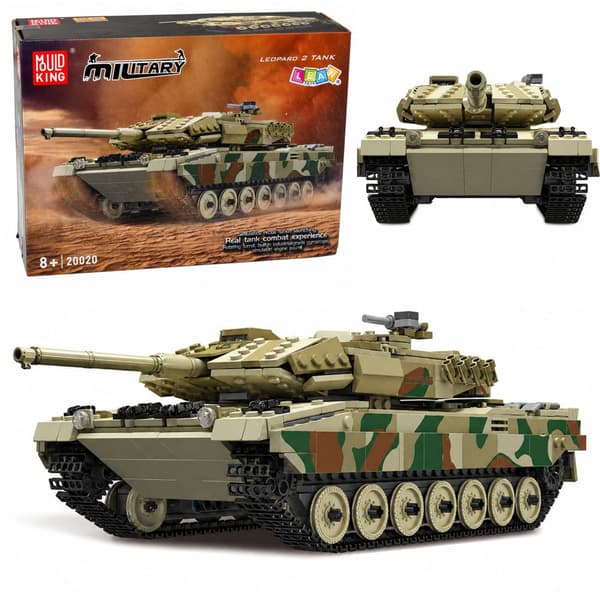 Fjernstyret Leopard kampvogn byggesæt 1100 dele appstyring 35,4 cm