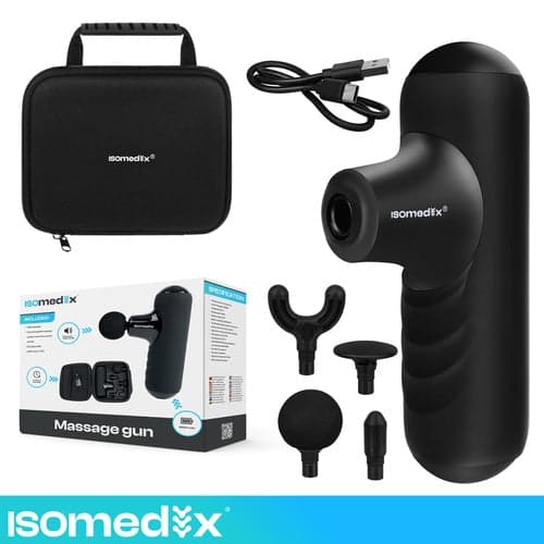 Minimassagepistooli 5 tilaa 4 päätä 5000 mAh USB-C Isomedix