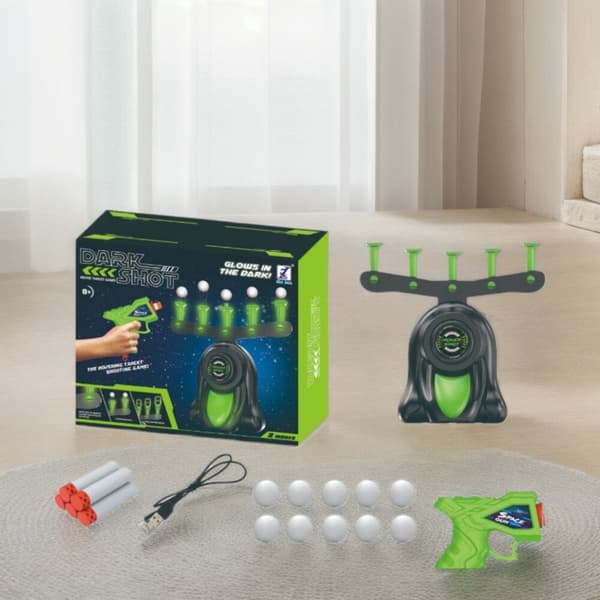 Flytande målskyttespel med pistol och 3 skumdartar, USB-driven
