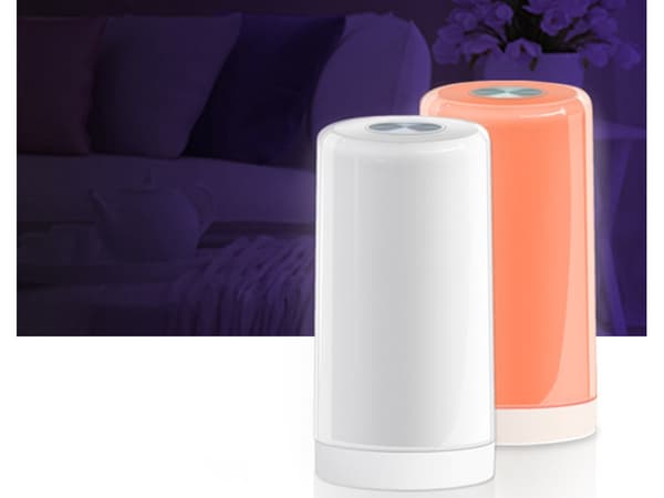 LED-natlampe med touch 3 lysstyrker 4 farver USB-C hvid 14,5 cm