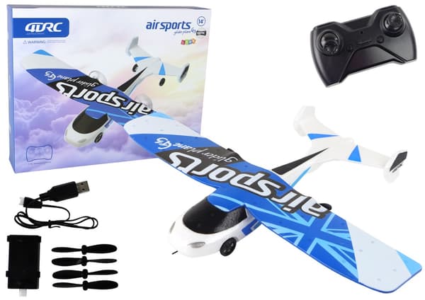 RC flygplan 4D-G3 med LED-lampor, 4 extra propellrar, 30 cm