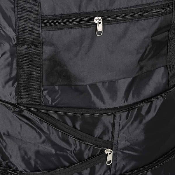 Sammenklappelig kuffert 50L vandafvisende polyester Oxford sort 360° hjul