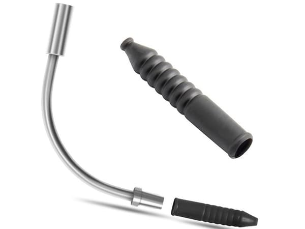 Bromsslang 90° för V-broms cykel i aluminium, 2-pack med gummiband