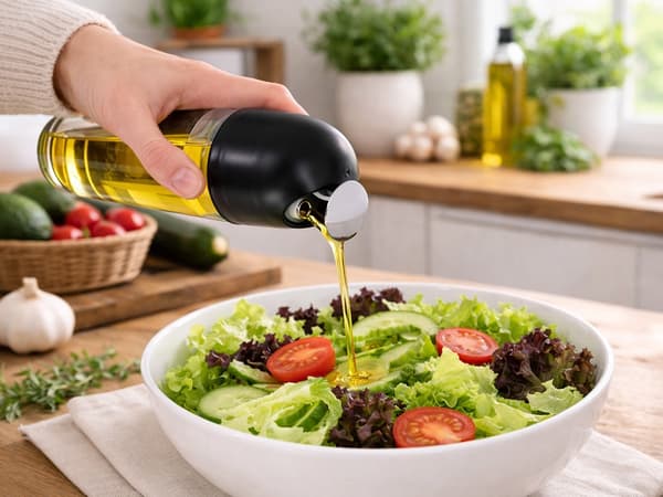Oljedispenser glas 510 ml med gravitationskork svart