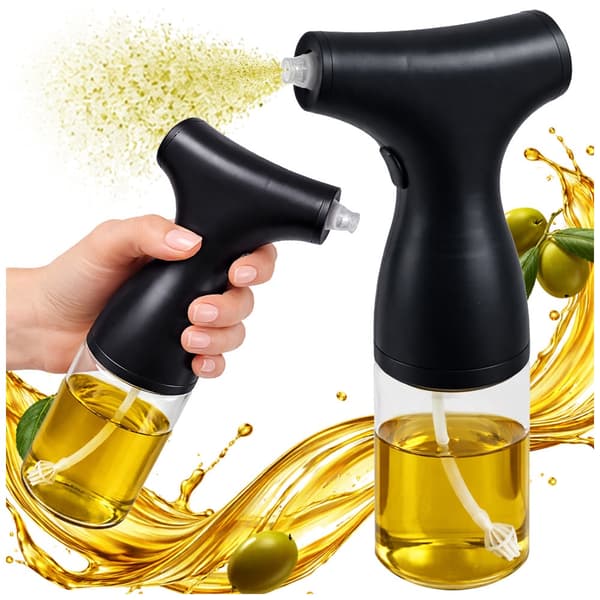 Elektrisk oljespruta i glas 200 ml svart USB-C