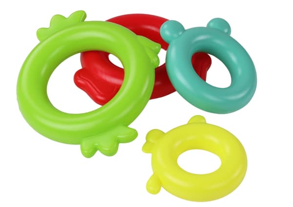 Stabelgiraffe med 13 ringe, plast 43 cm