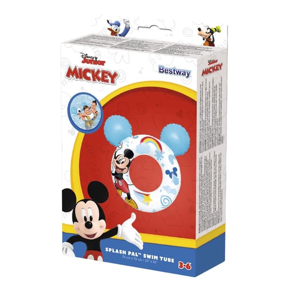 Uppblåsbar simring 56 cm i PVC med Mickey Mouse-motiv för barn