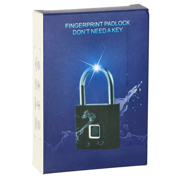 Fingeravtryckslås elektroniskt hänglås IP56, 10 fingeravtryck Silver