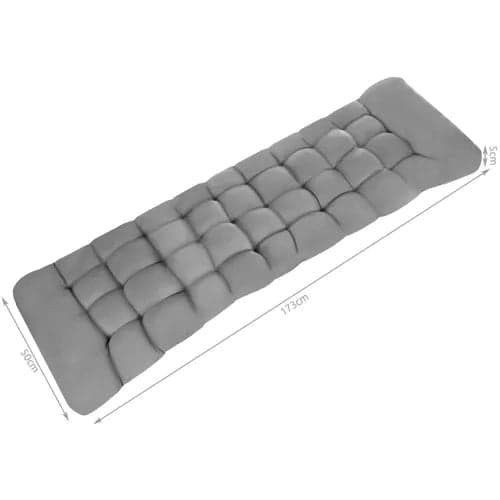 Siddepude loungesofa 173x50x5 cm bomuld med perleskum, stropper