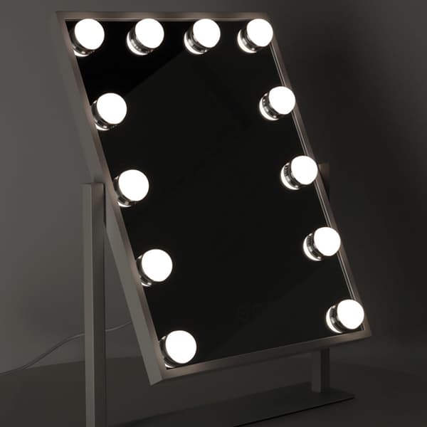 LED-makeupspejl 12 LED dæmpbar 3 lysindstillinger USB 30x40 cm