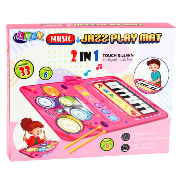 Interaktiv musikkmatta piano & trummor 80x50 cm, 33 ljud