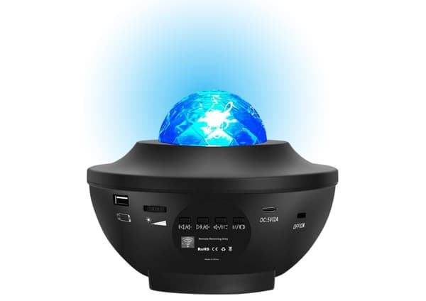 Stjärnprojektor LED-nattlampa med Bluetooth-högtalare, USB-driven