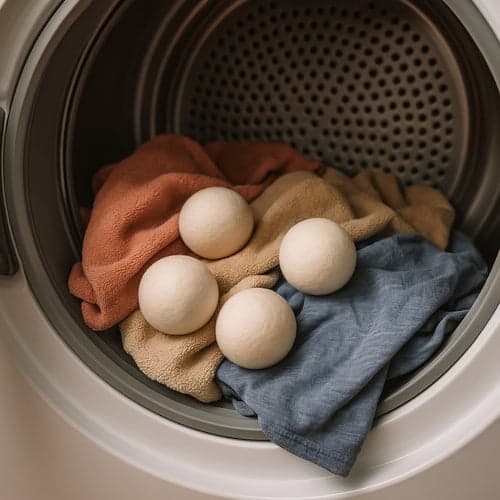 Uld-tørrebolde 6-pak 100% fåreuld 7,5 cm beige til tørretumbler