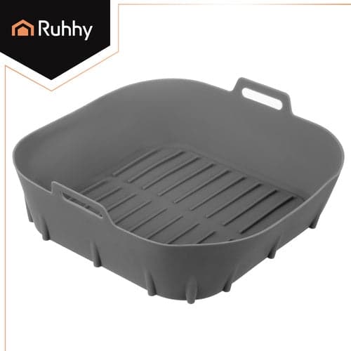 Silikonform för airfryer 20x20x6 cm grå, non-stick, diskmaskinssäker