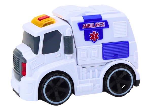 Legetøjsambulance 19 cm med lys og lyd, selvkørende, 3+ år