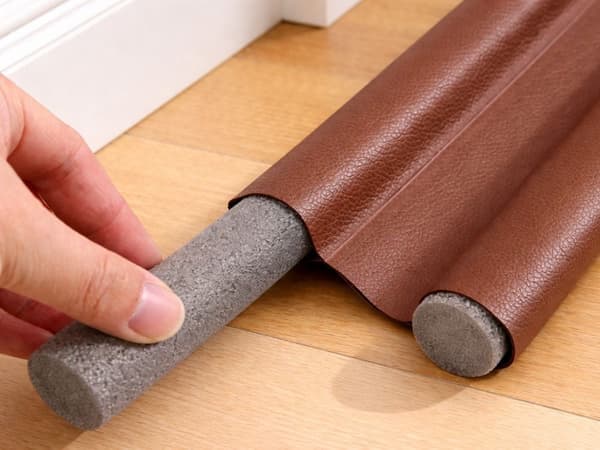 Dörrtätningslist mot drag skumplast/konstläder 96 cm brun