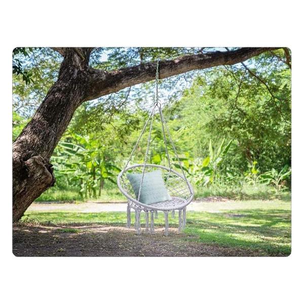 Hängande fåtölj hängstol boho grå max 120 kg sittbredd 60 cm