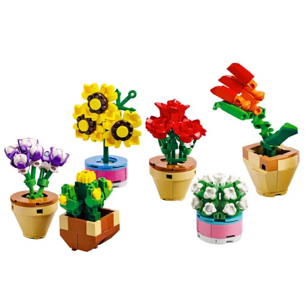 Byggblock blommor i krukor set 256 delar, 6 modeller
