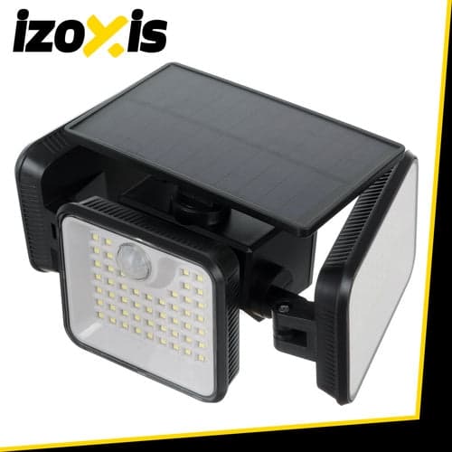 Solcellelampe 180 LED med bevægelses- og skumringssensor IP65 sort