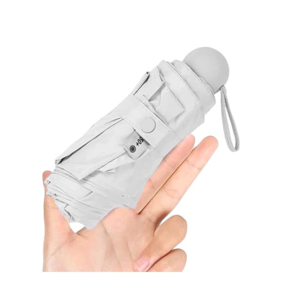 Sammenfoldeligt UV-paraply UPF 50+ 90 cm grå med etui